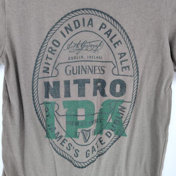 Guinness Nitro IPA Dark Olive Green Women's Cotton T-Shirt - Size S/M - GUC - Picture 4 of 10